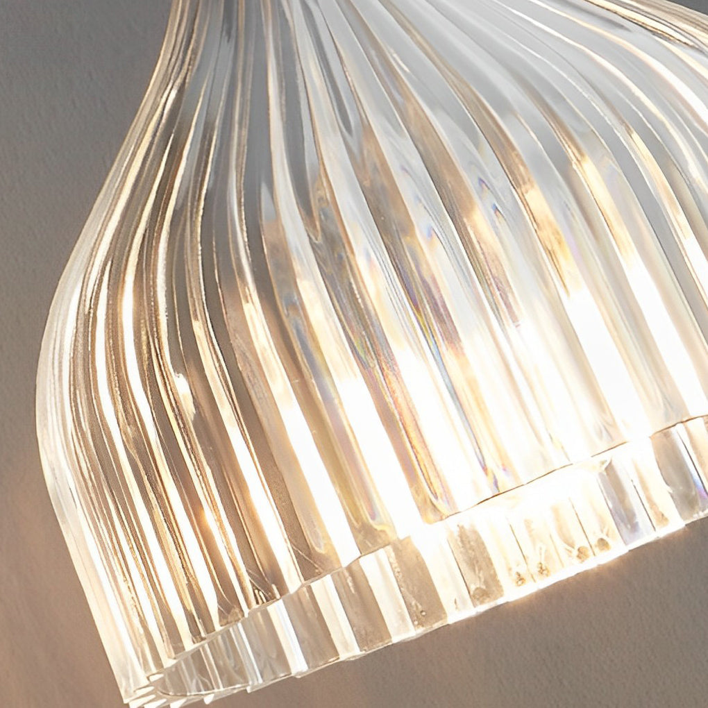 Pleated Iron Wall Sconce — White, Transparent, or Yellow, E14 5W, Modern Retro