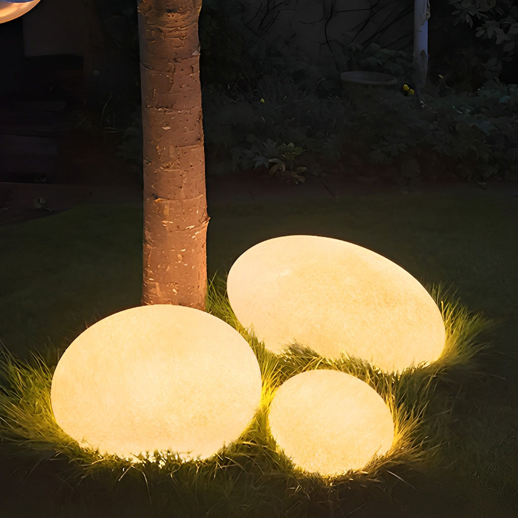 Cobblestone LED Landscape Lawn Light — Resin, Warm White 3000K, IP65 Weatherproof