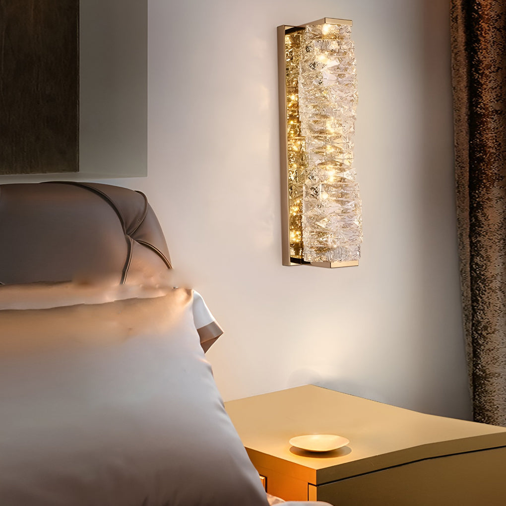 Modern Crystal Wall Sconce — Stainless Steel, 10W LED, Three-Step Dimming (3000K/4000K/6000K)