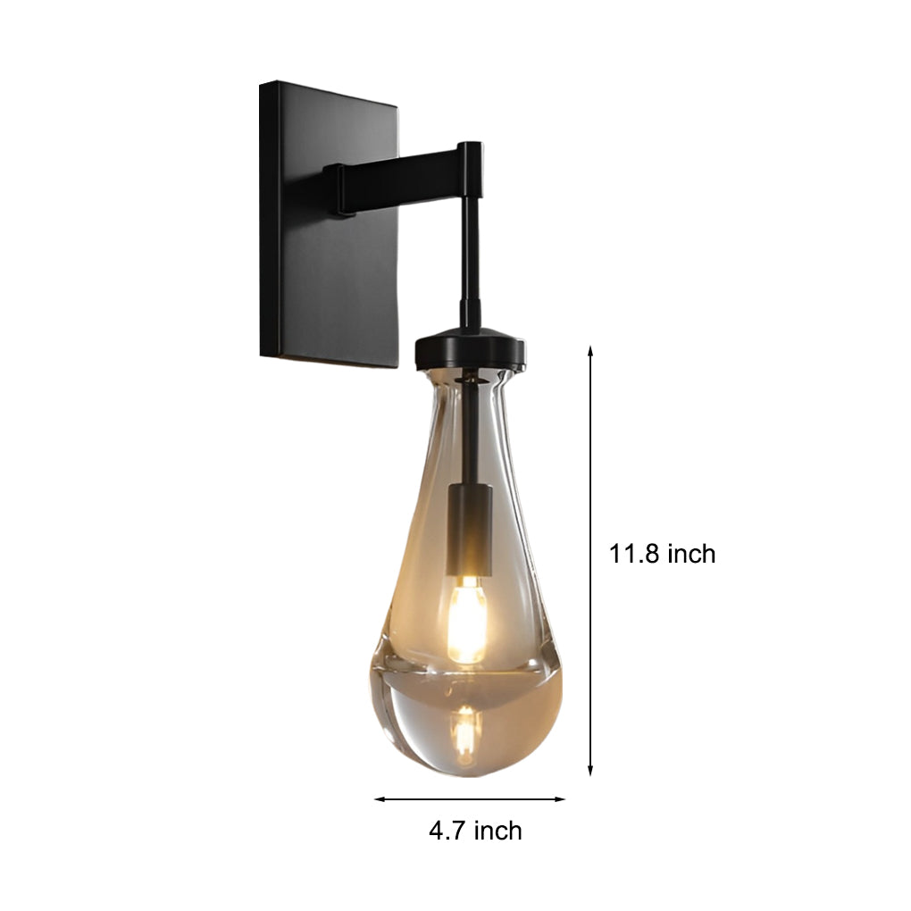 Water Drop Crystal Wall Sconce — Copper, E14 Hardwired, 3000K Warm White