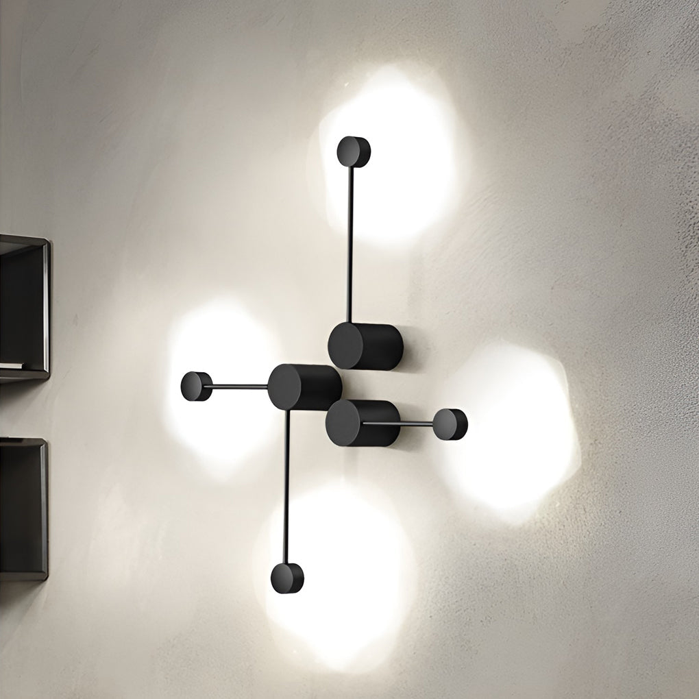 Round Linear LED Wall Sconce — Black Aluminum, Warm White / 6000K, Straight or Right-Angle
