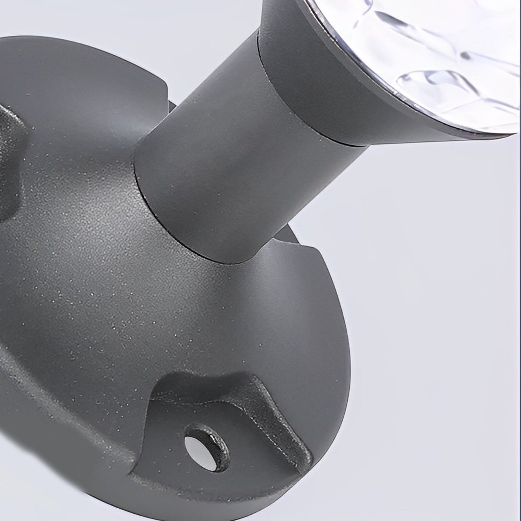 Modern Round Solar Post Cap Light — Black Aluminum, LED, RGB Colorful Gradient, IP65 Weatherproof