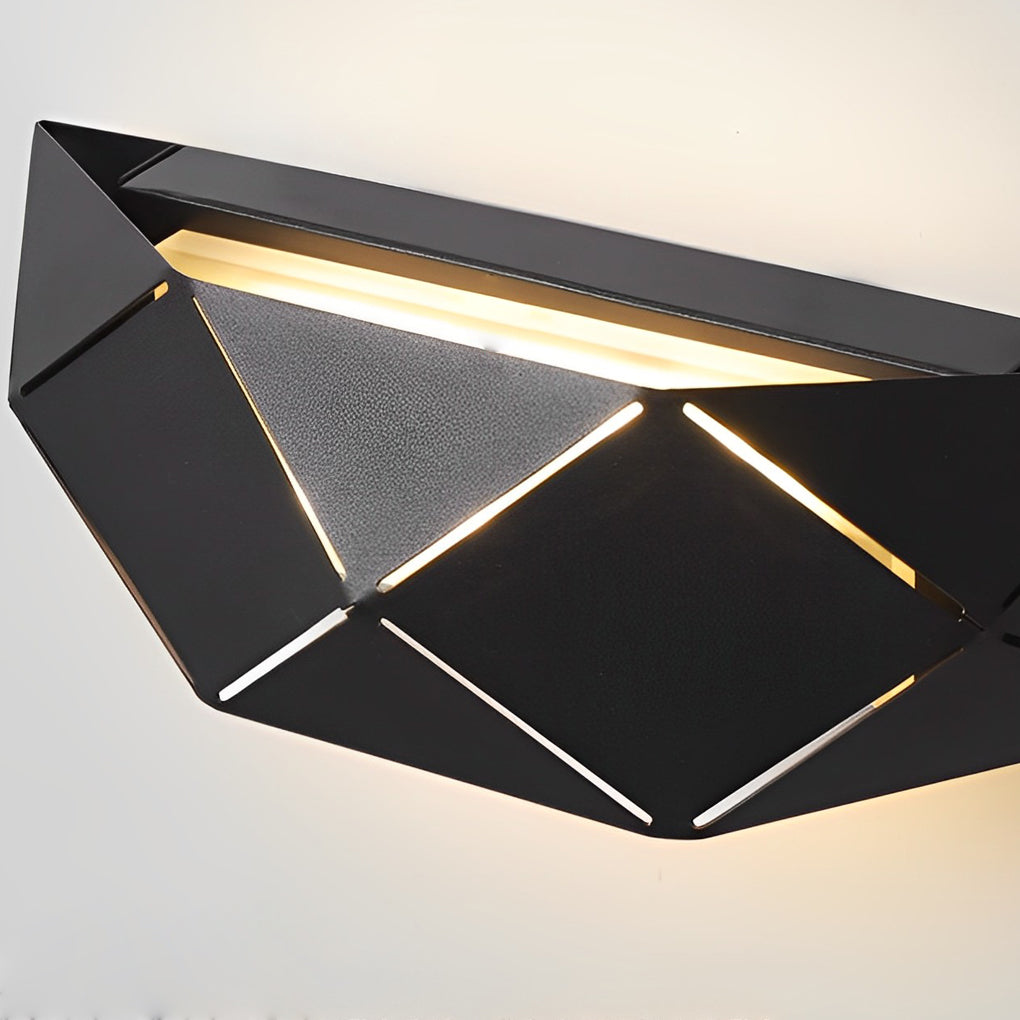 Geometric Diffused-Light Wall Sconce — Black & White Iron and Acrylic, Minimalist