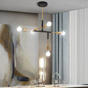 Irregular Branch Modern Chandelier — Electroplated Iron with Copper Arms, 5-Light LED, 33" Diameter