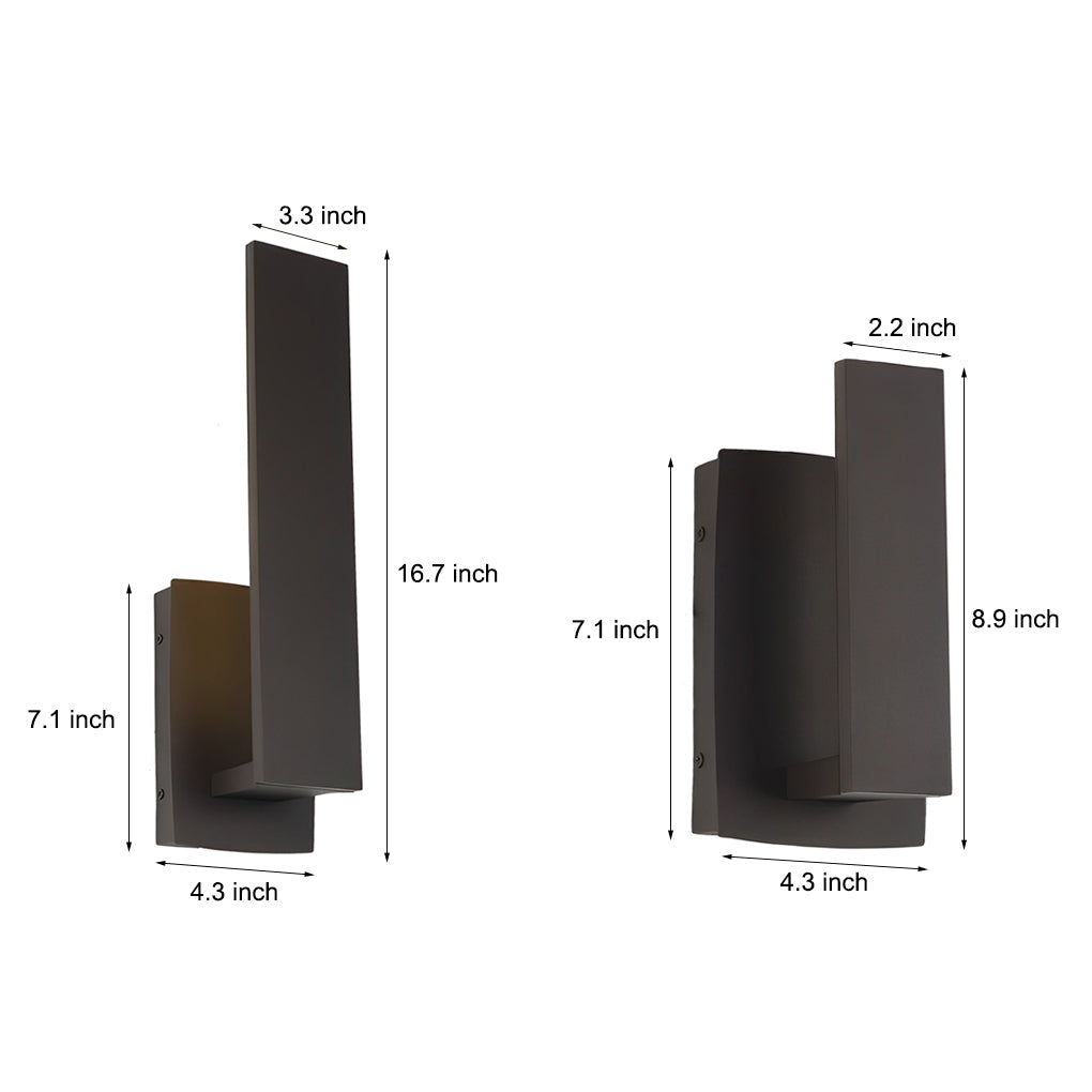 Minimalist Outdoor Wall Sconce — Matte Black Die-Cast Aluminum, LED 3000K, Waterproof