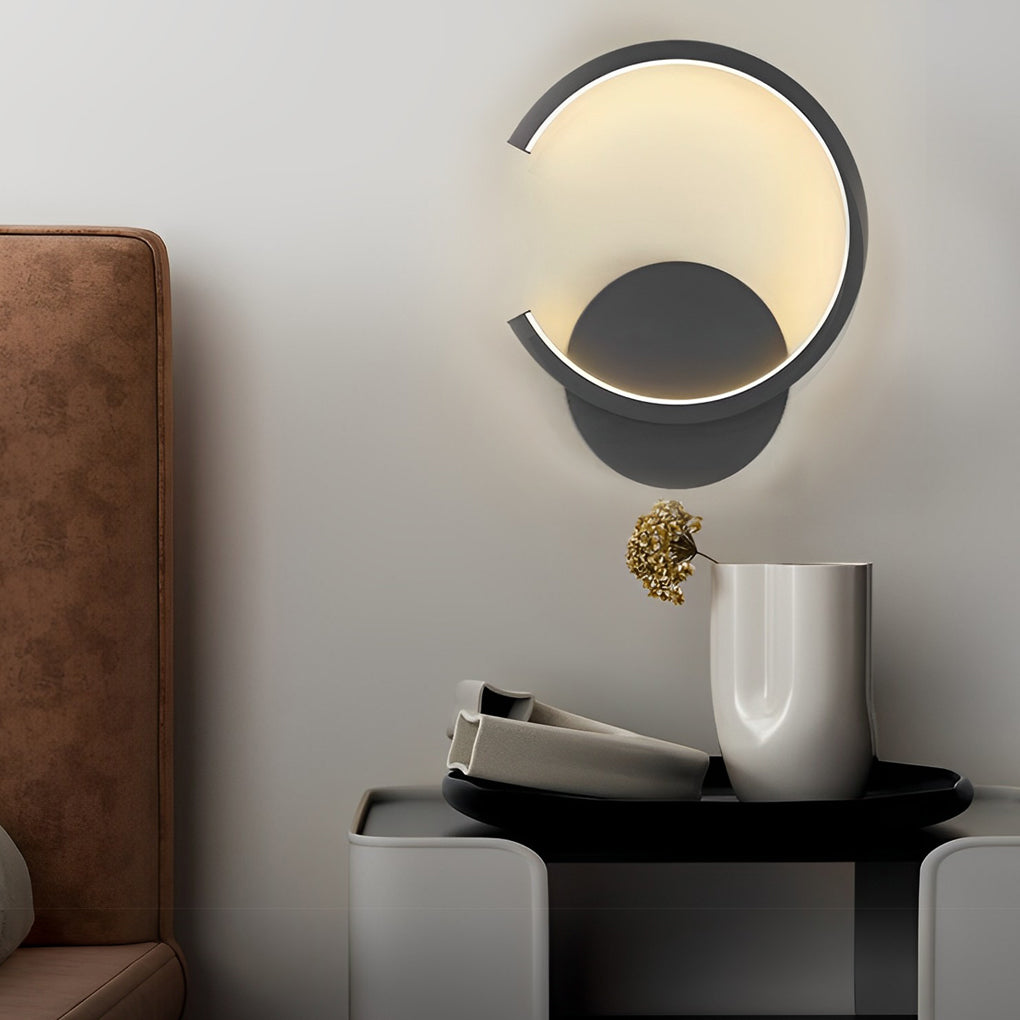 Round Minimalist Wall Sconce — Iron and Acrylic, LED 10W, Stepless Dimming, 3000K–6000K