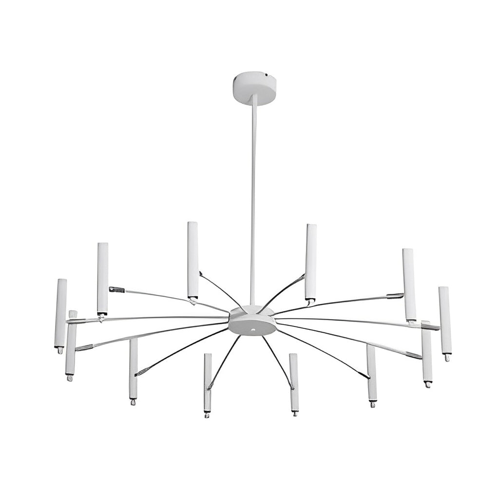 Minimalist Adjustable Metal Chandelier — G9 LED, Three-Step Dimming, 3000K/4500K/6000K, 180° Rotatable Head, Black or White