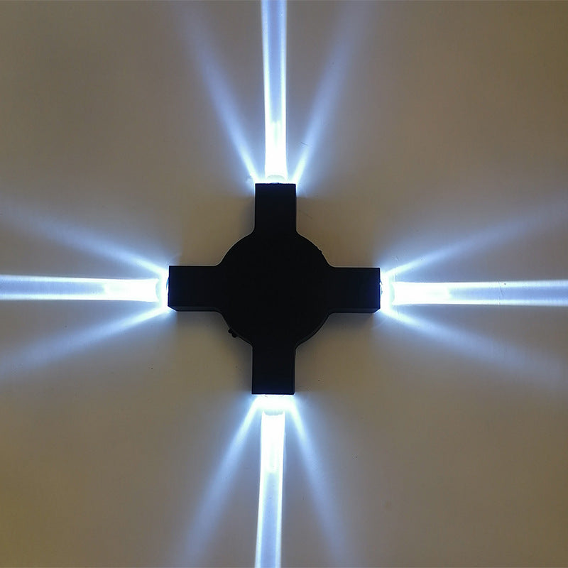 Starlight Modern Outdoor Up/Down Wall Sconce — Die-Cast Aluminum, Matte Black, 12W LED, IP65