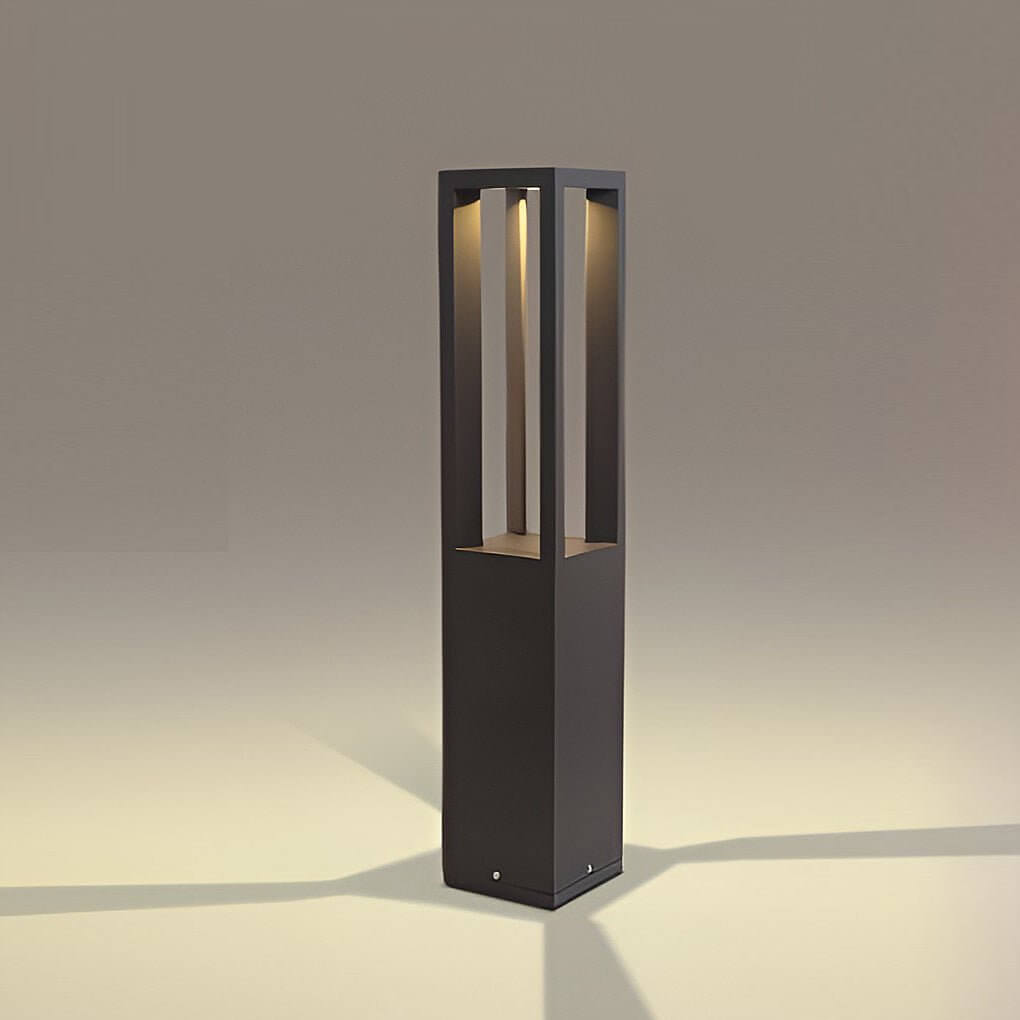 7w black aluminum led landscape bollard lights with 4 beam design for your garden