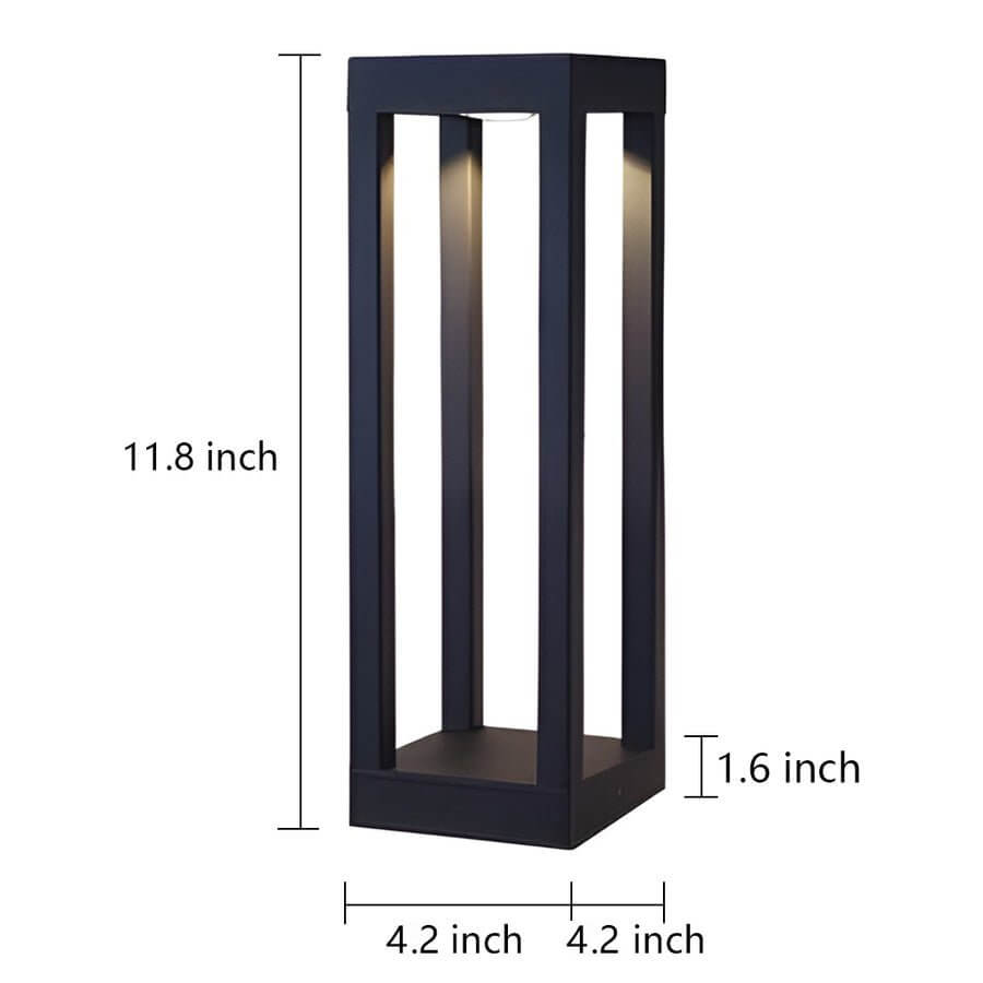 7w black aluminum led landscape bollard lights with 4 beam design for your garden