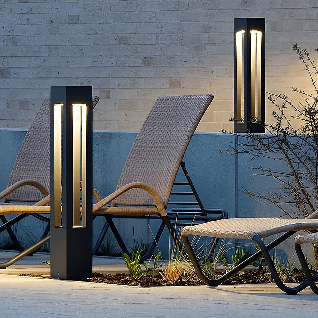 7w black aluminum led landscape bollard lights with 4 beam design for your garden