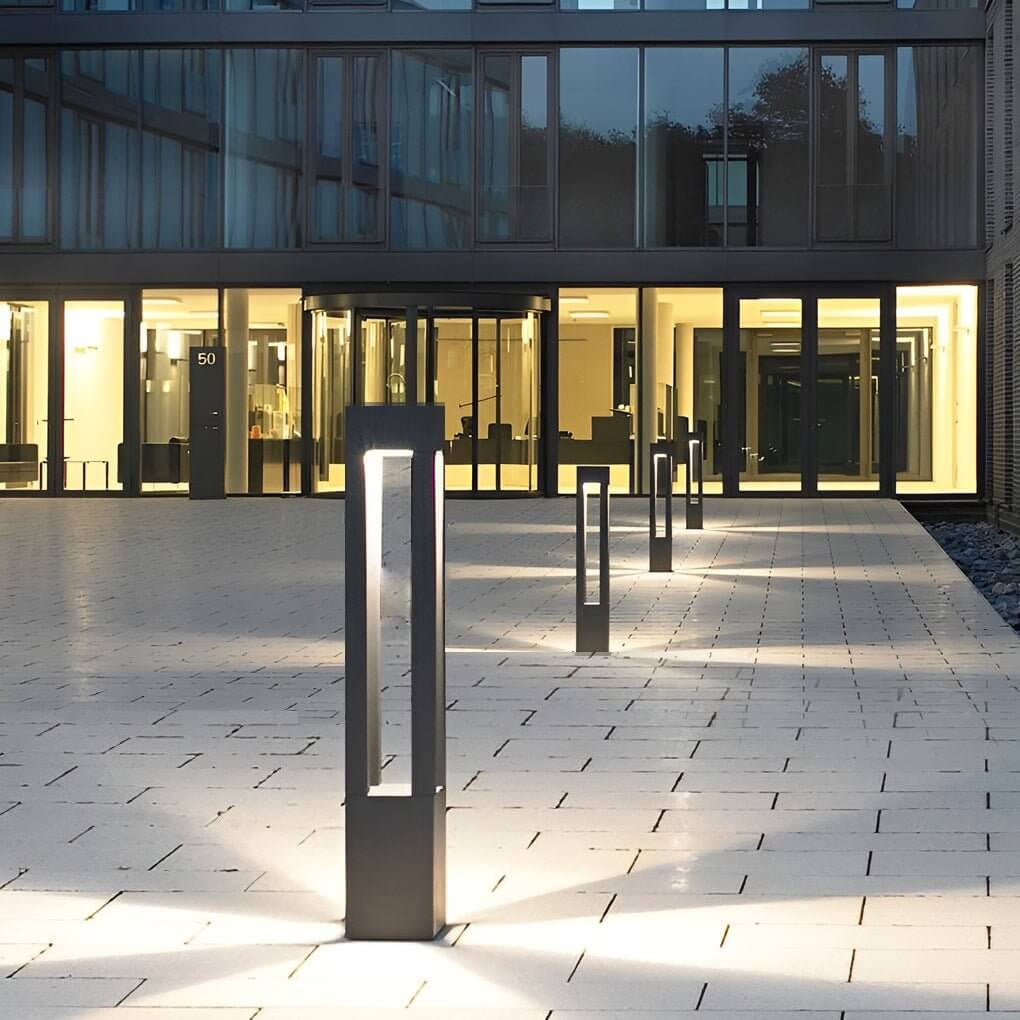 7w black aluminum led landscape bollard lights with 4 beam design for your garden