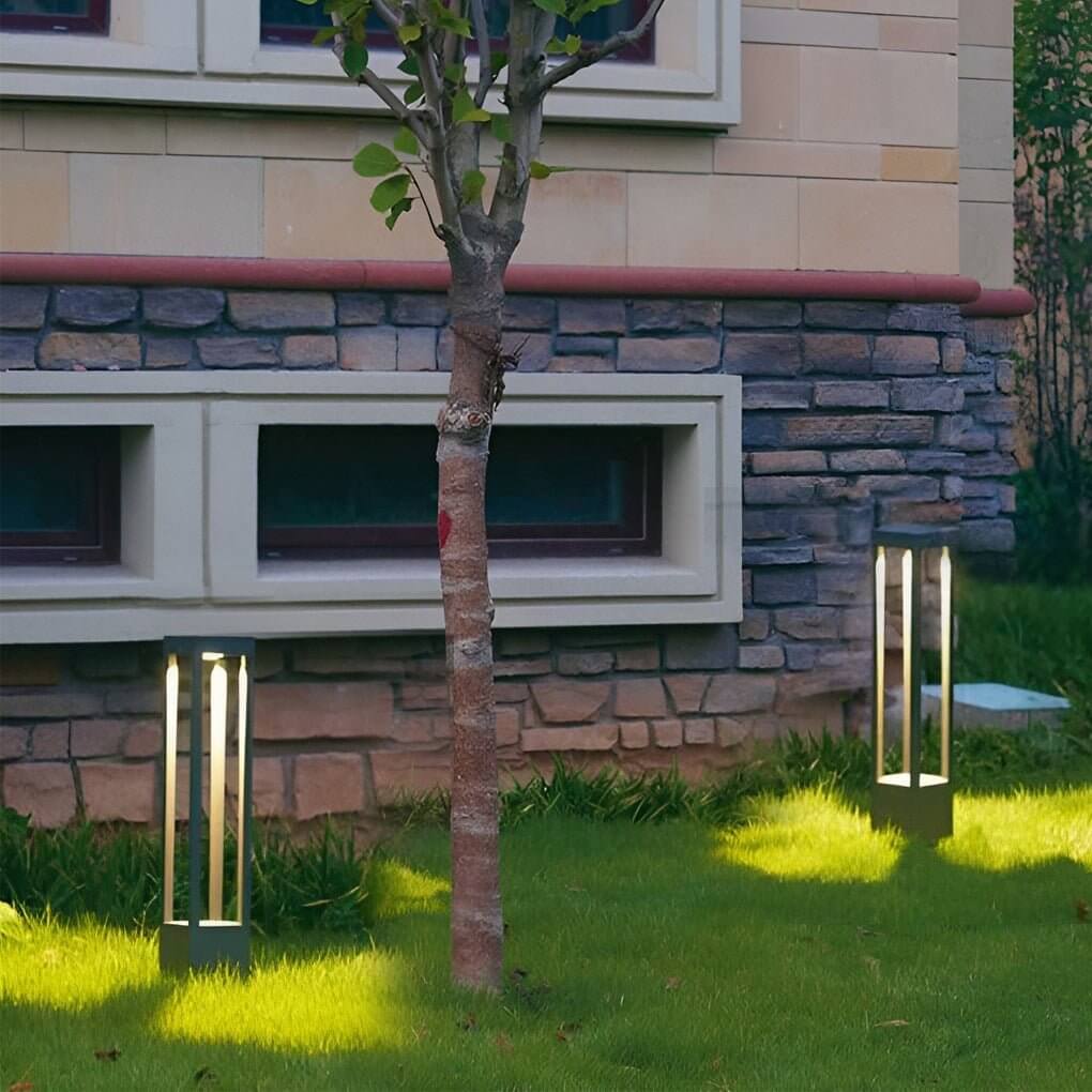 7w black aluminum led landscape bollard lights with 4 beam design for your garden