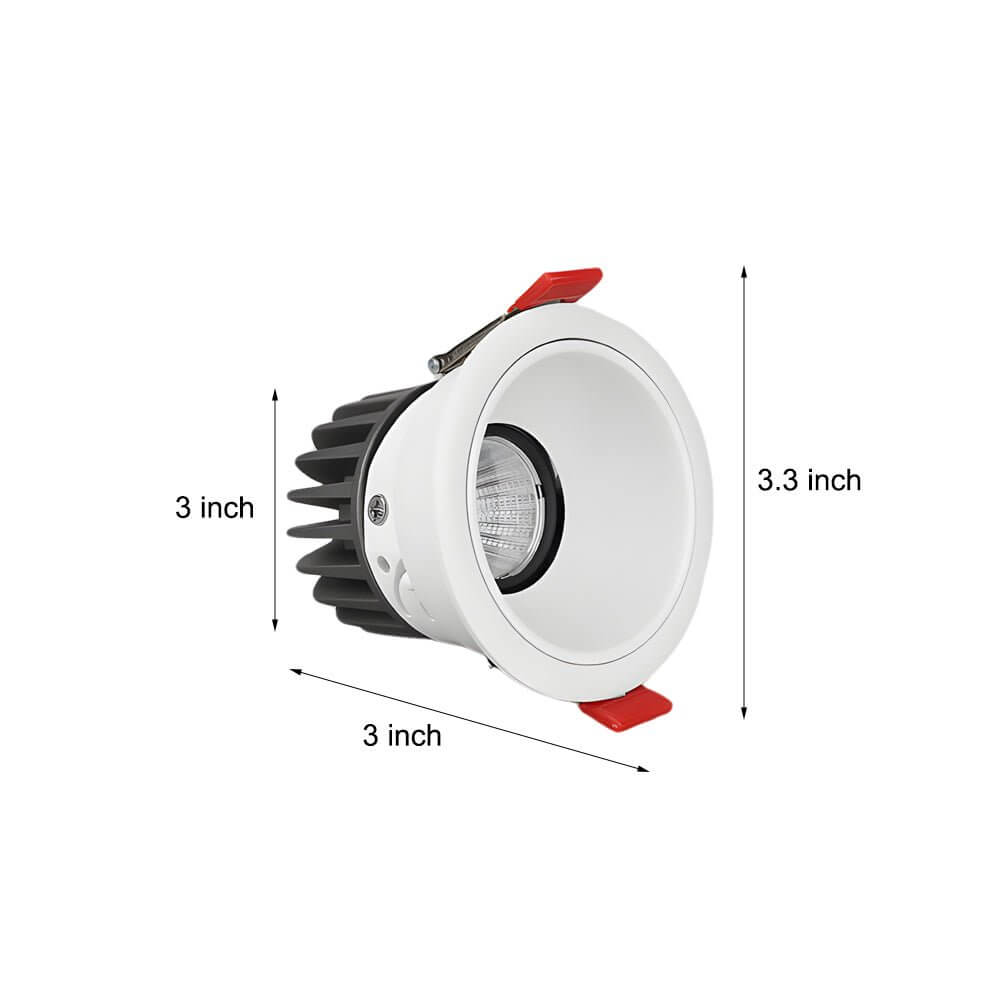 7w round recessed ceiling downlight with 33 inch regressed led