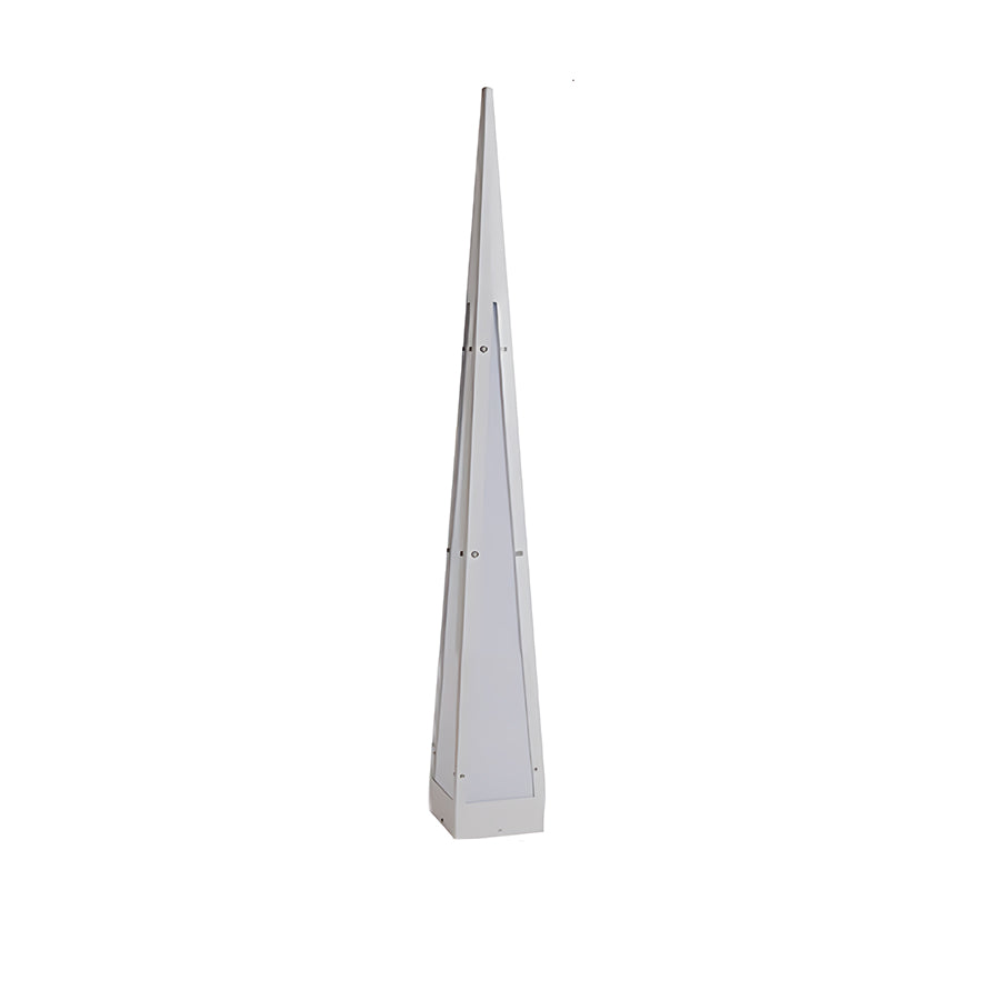 Pyramid Geometric Outdoor Floor Lamp — Stainless Steel, USB Rechargeable, 2W LED, IP54, 3000K Warm White