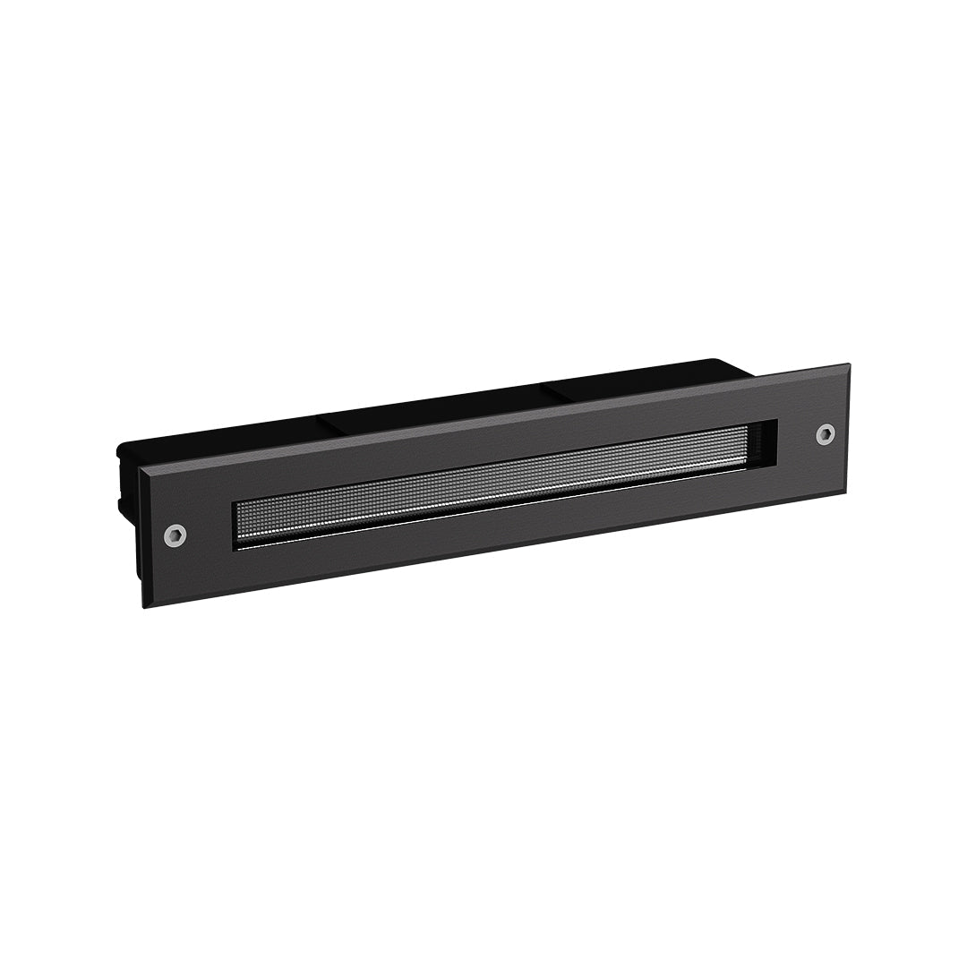 Minimalist Linear LED Step Light — Black Aluminum, 5W OSRAM, 3000K, IP65 Weatherproof, Hardwired