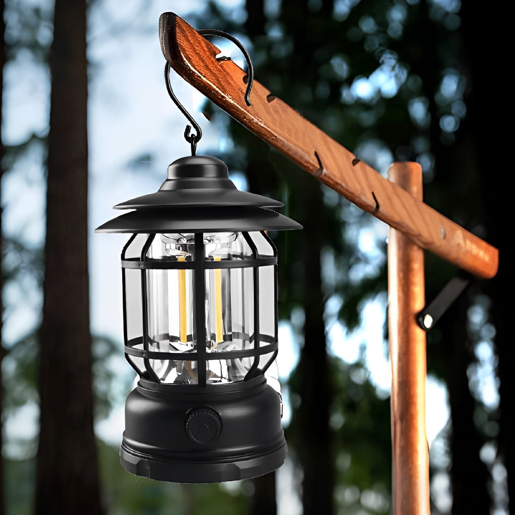 Retro Portable Camping Lantern — LED, USB-C Rechargeable, IP65 Waterproof, 3000K–6000K Adjustable