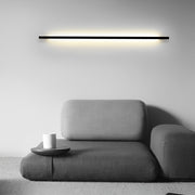 Postmodern Minimalist Strip Linear Wall Sconce — Black Iron, Three-Step Dimming LED, Horizontal or Vertical Mount