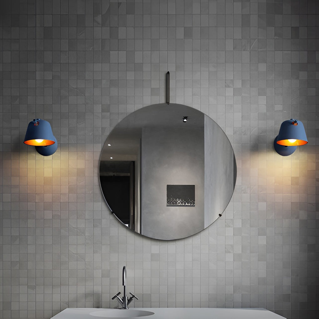 Hat-Style Minimalist Wall Sconce — Matte Iron, E27, 3000K, White / Black / Blue