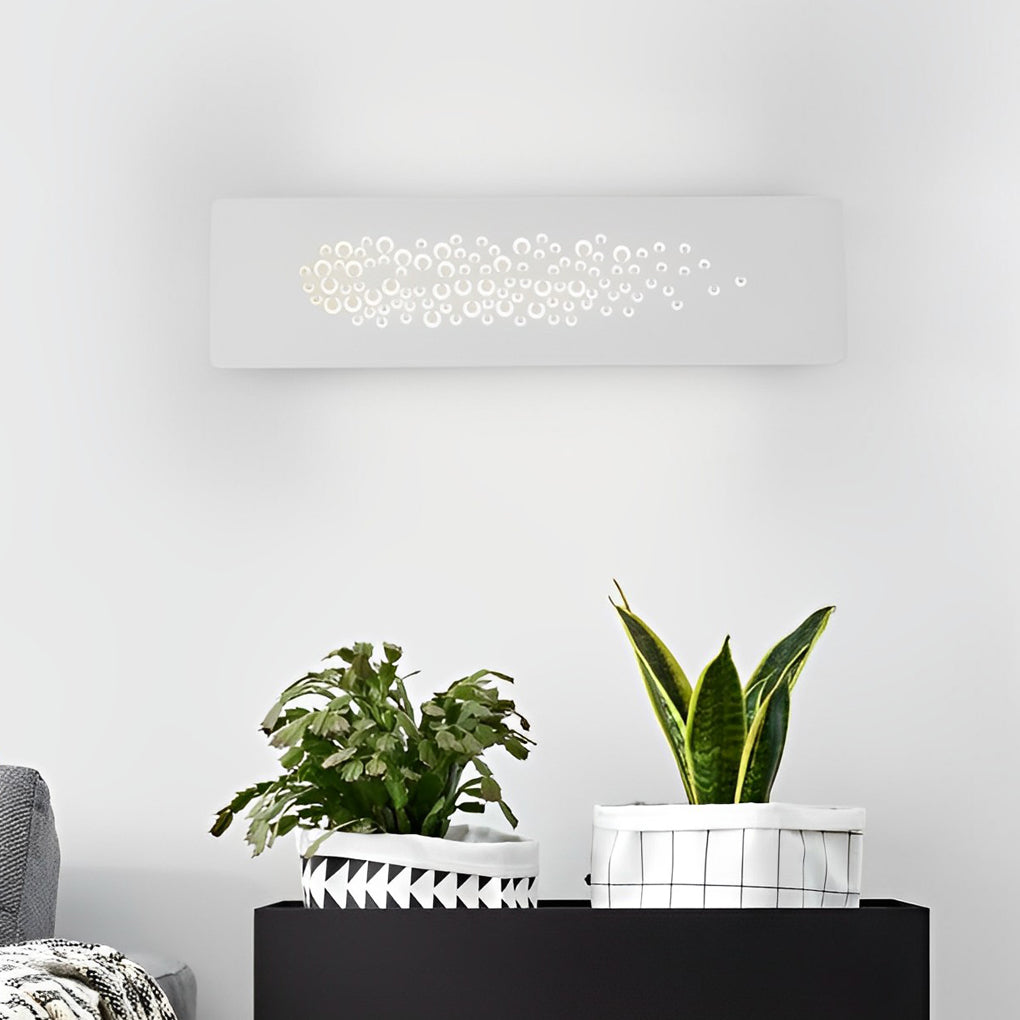 Rectangular Hollow LED Wall Sconce — Black or White Iron & Acrylic, 8W, 4500K, 12" x 4"
