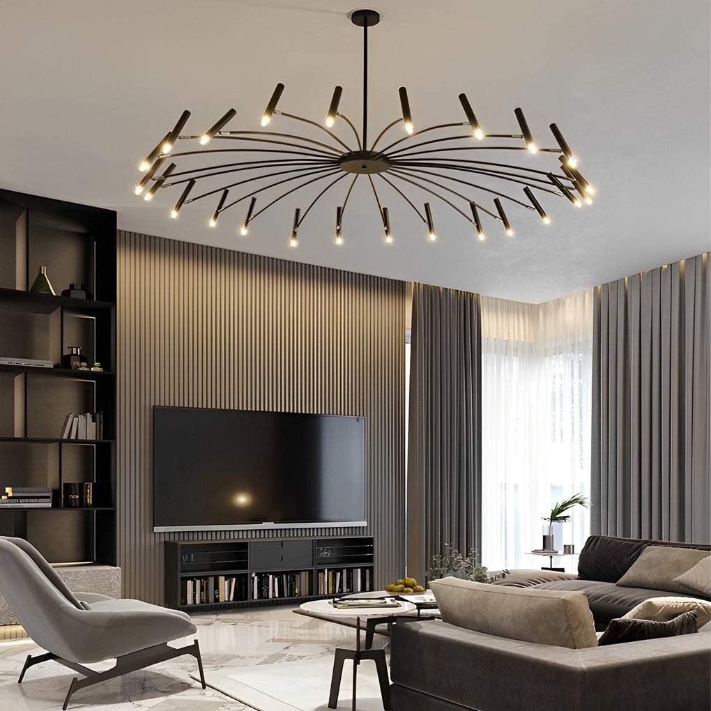 Minimalist Adjustable Metal Chandelier — G9 LED, Three-Step Dimming, 3000K/4500K/6000K, 180° Rotatable Head, Black or White