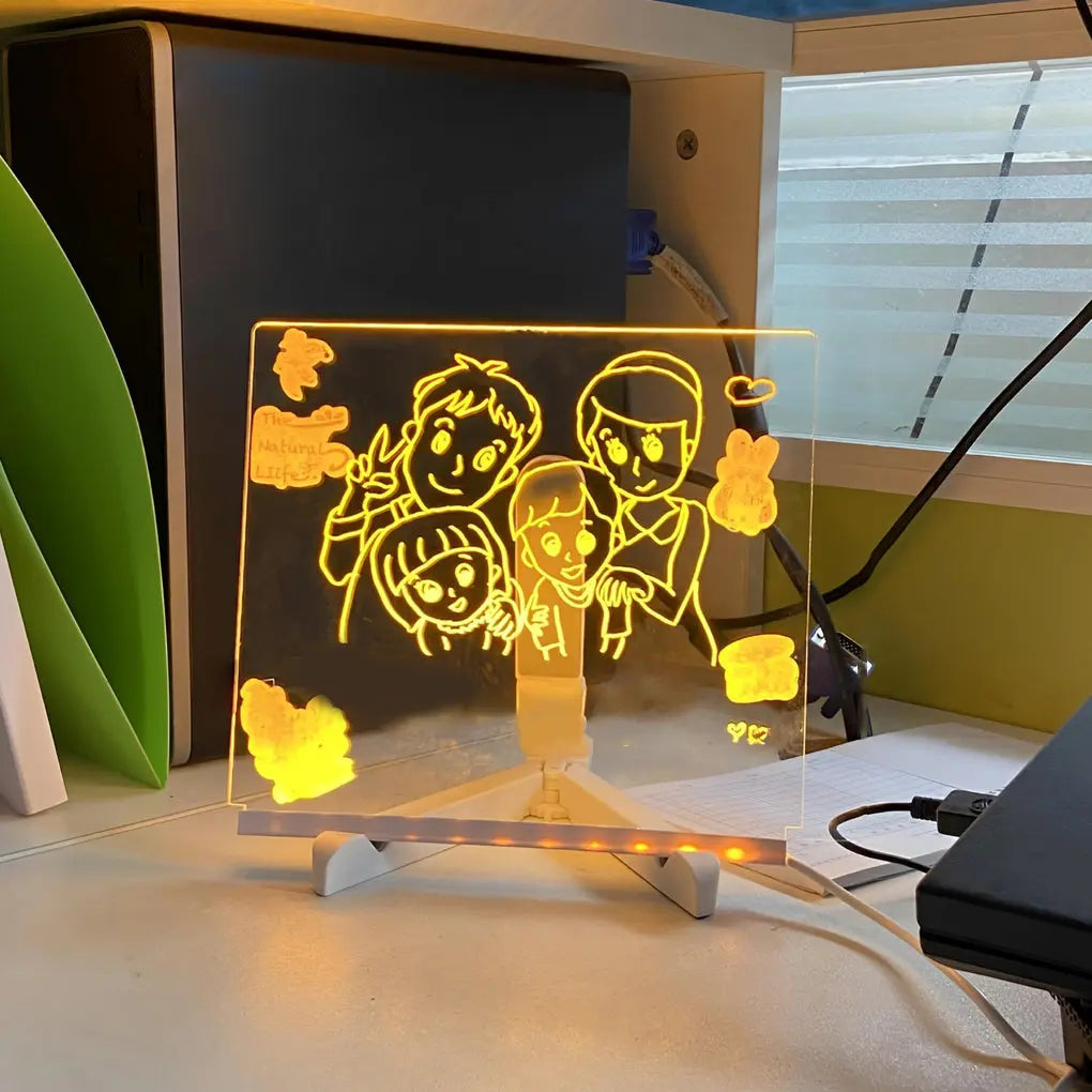 LED Acrylic Message Board Colorful Writable Table Lamp Luxe