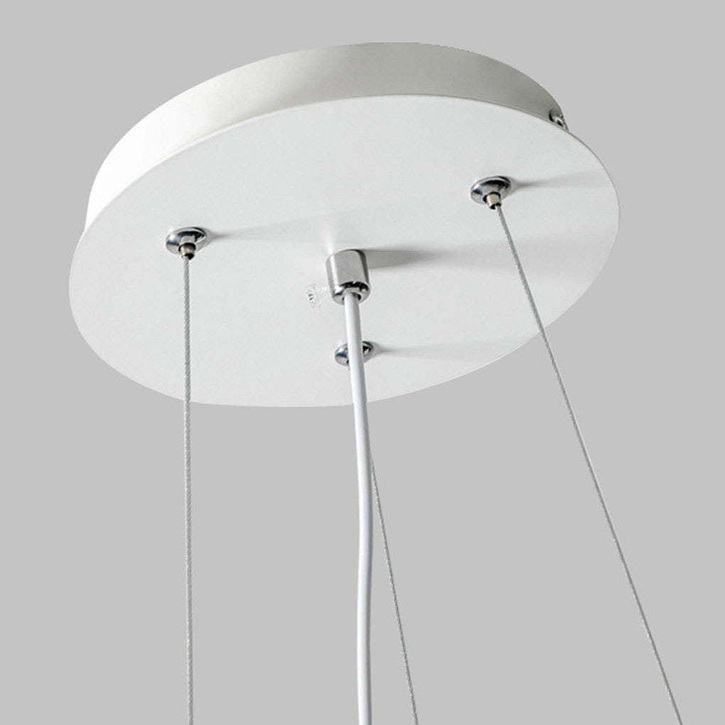 Pumpkin Cloud Pendant — White Iron, Stepless Dimming LED, 3-Color Temp, Remote Control, 12" or 18"