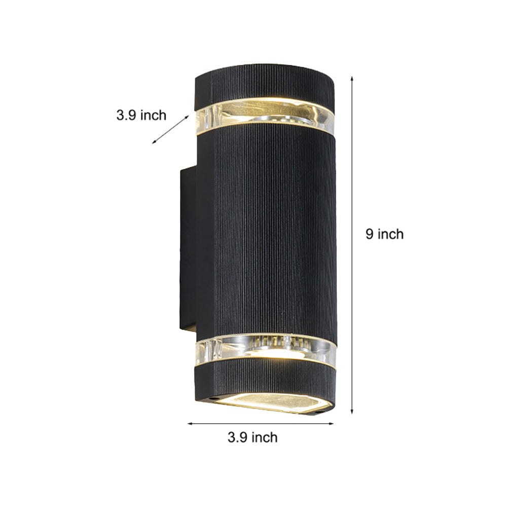 Industrial Up/Down Outdoor Wall Sconce — Black Aluminum, LED 10W, IP65 Weatherproof