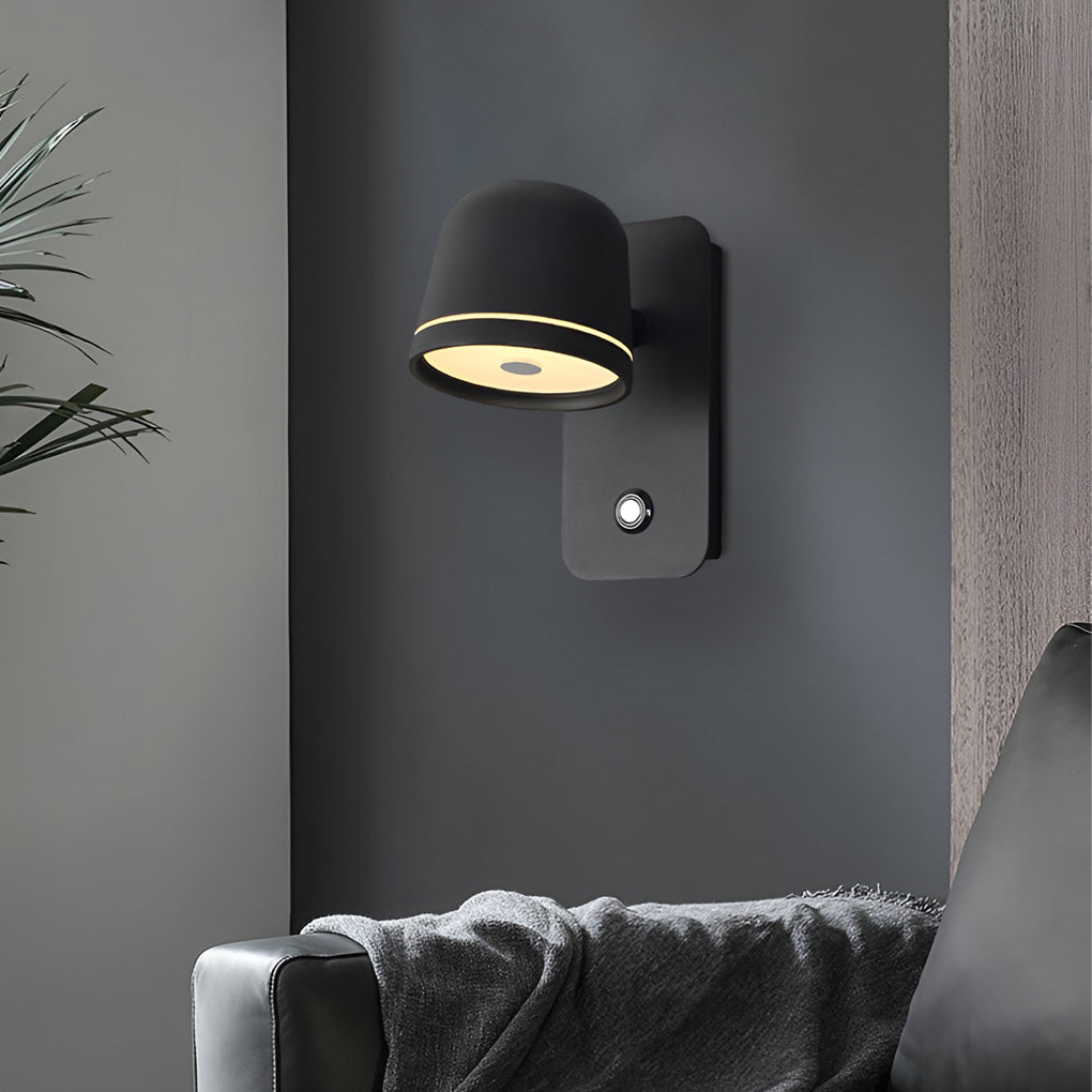 Nordic Wall Sconce Lighting: Adjustable Round LED Lamp with Stepless Dimming