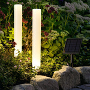 Modern Solar Bollard Light — White PC, Cylindrical, 3000K/6000K, 23.8" Height, Waterproof