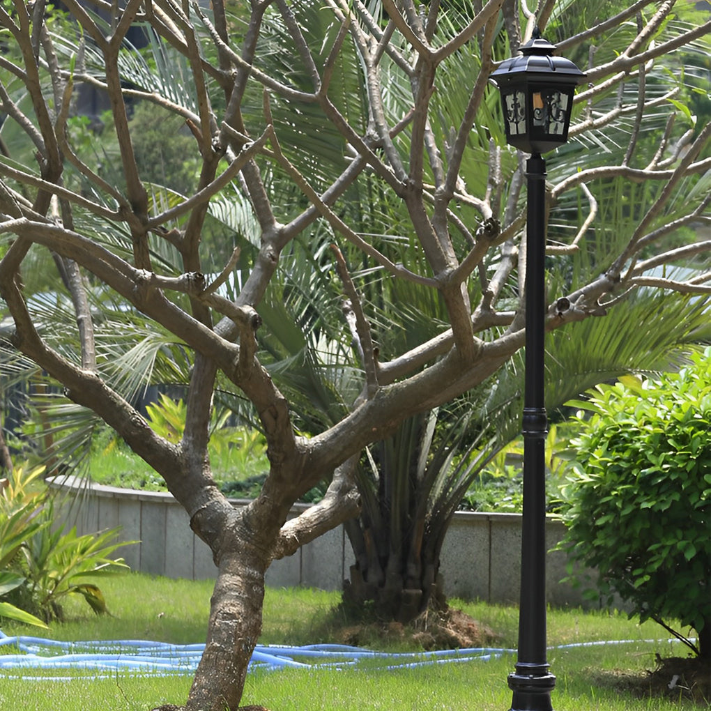 Retro Minimalist Outdoor Post Light — Die-Cast Aluminum, E27 LED 10W, IP Weatherproof, 86.6" Height