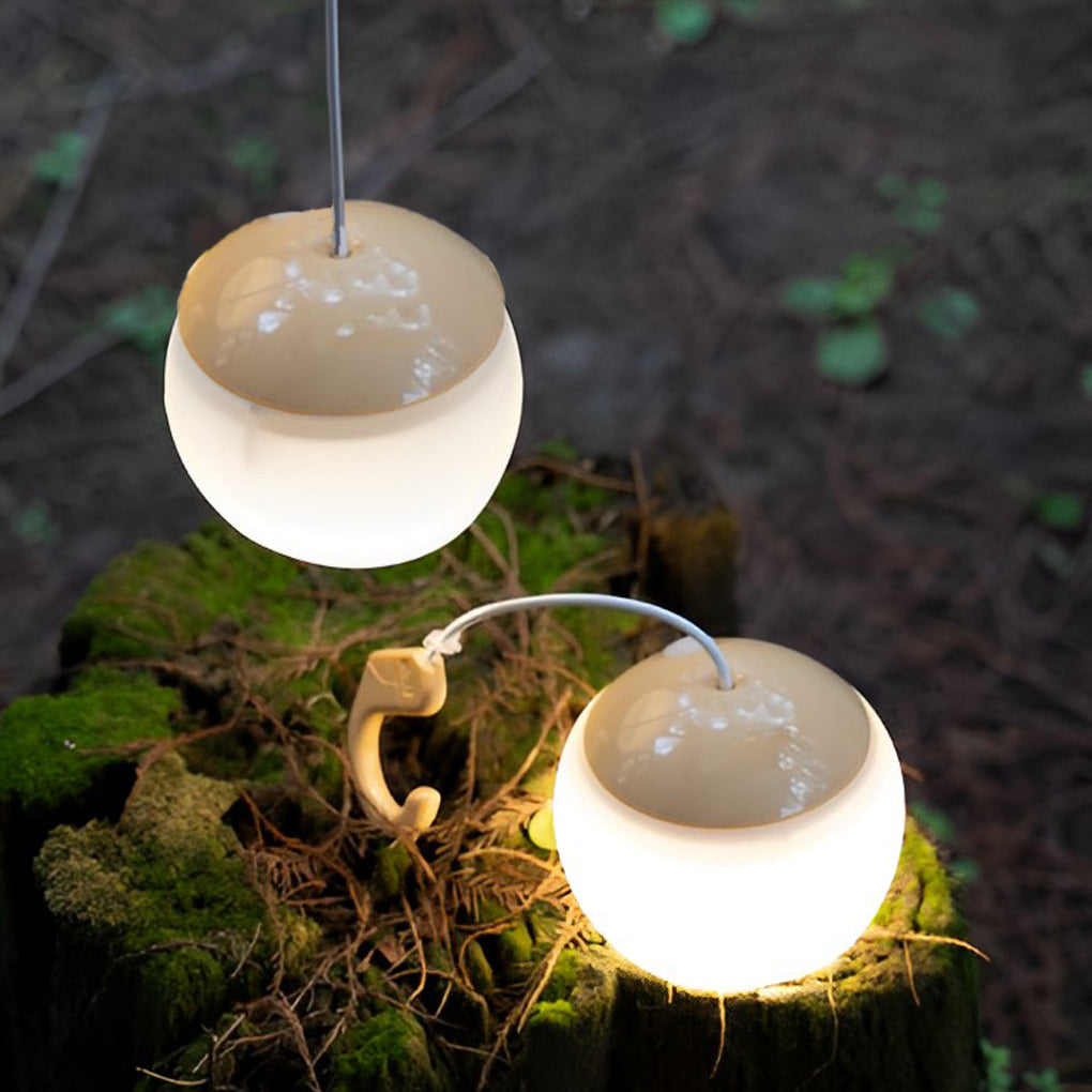 Round Portable Camping Lantern — ABS + TPR, LED, Dimmable, USB Rechargeable, 3000K Warm White, 12-Hour Battery Life
