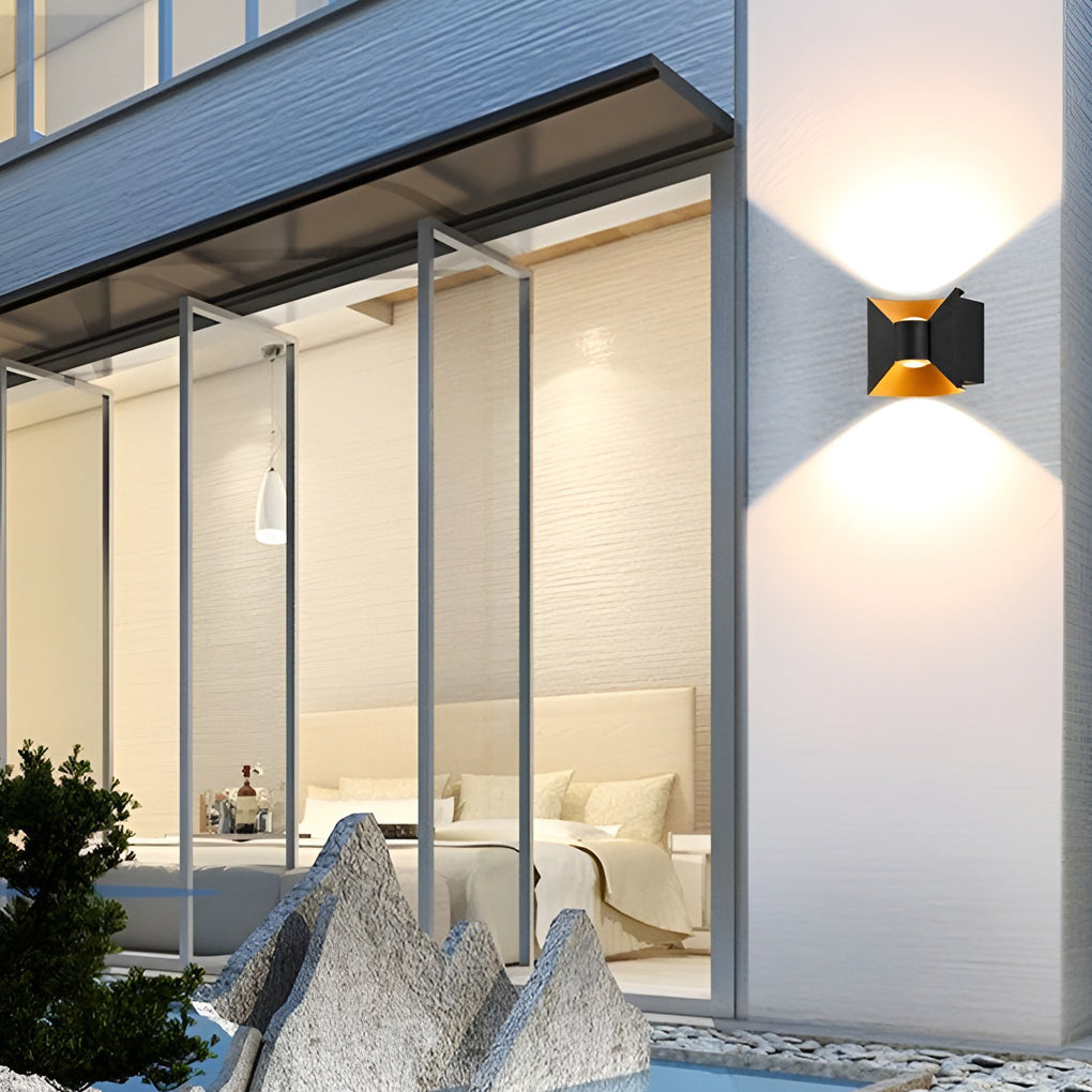 Modern Waterproof Outdoor Sconces: 6W LED Square Up and Down Lights