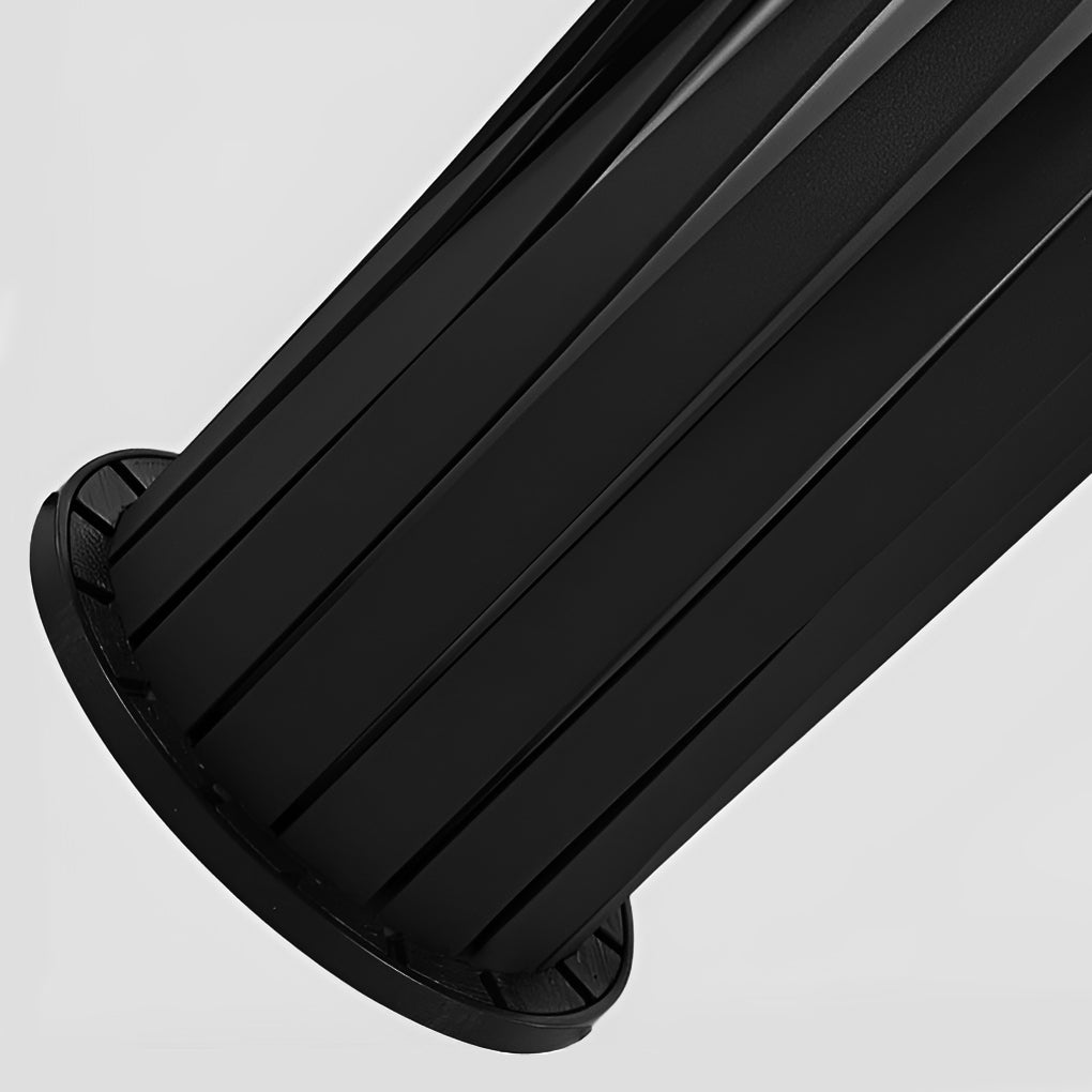 Geometric Cage Solar LED Bollard Path Light — Die-Cast Aluminum, Black, IP65, 3000K, Available in 15.7", 23.6", or 31.5"