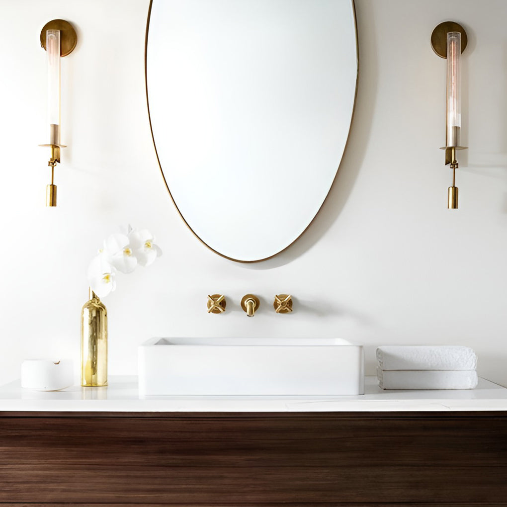Postmodern Crystal Plug-in Wall Sconce — E14, Black or Bronze, 1-Light or 2-Light