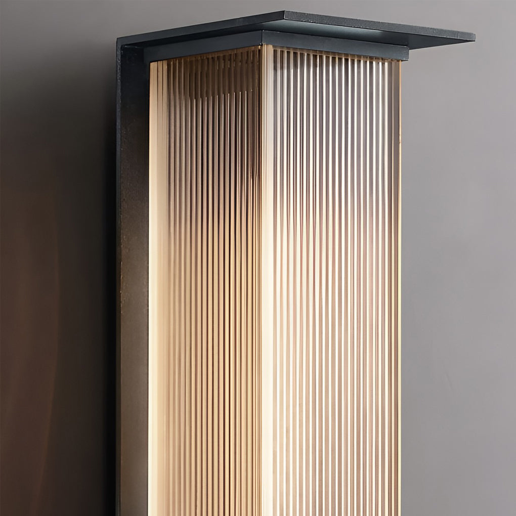 Modern Rectangular Outdoor Wall Sconce — Metal & Acrylic, 3W LED, IP65 Weatherproof, Solar