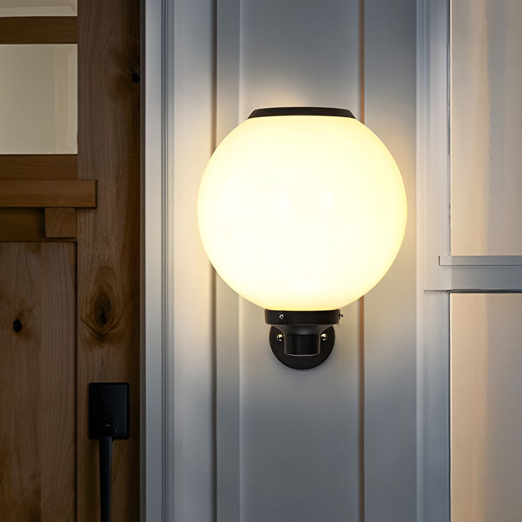 Modern Round Solar Outdoor Wall Sconce — Die-Cast Aluminum, Three-Step Dimming (3000K / 4500K / 6000K), IP-Rated Weatherproof