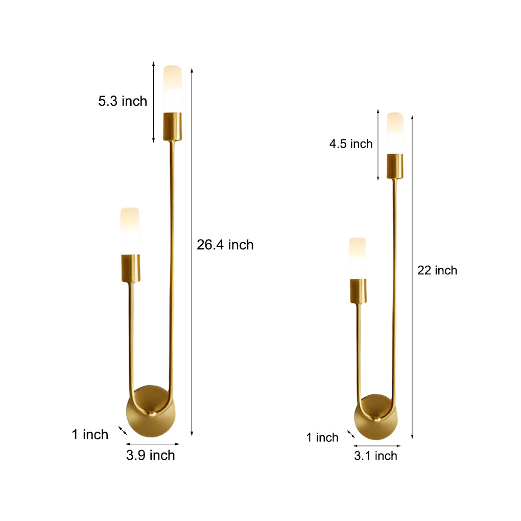 Minimalist Linear Wall Sconce — Iron and Acrylic, 2-Light G9, 4W Warm White, Black or Gold
