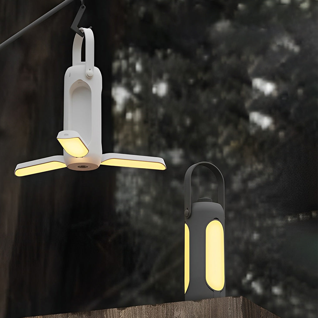 Dimmable LED Camping Lantern — ABS, USB Rechargeable, 3-in-1 with SOS Emergency Light, 3" × 7"