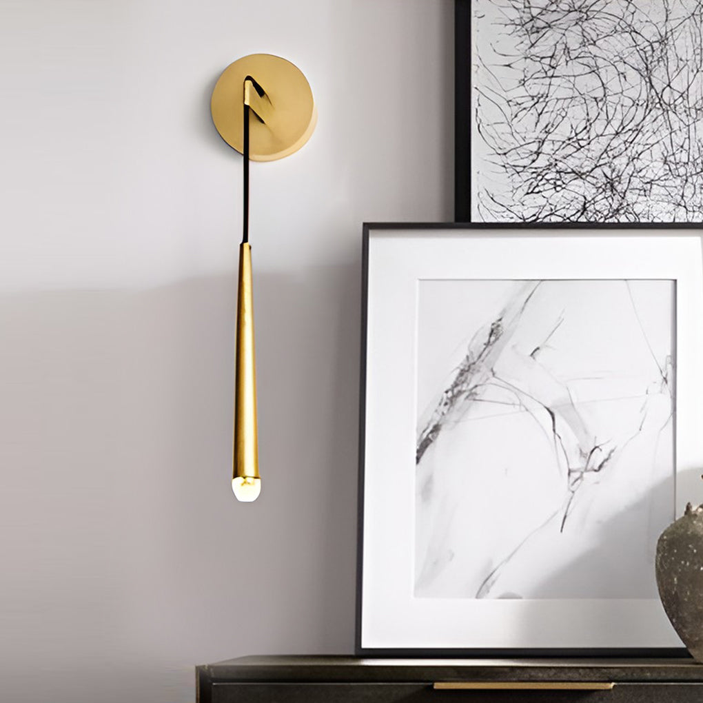 Crystal Strip LED Wall Sconce — Metal, Modern Minimalist, Gold or Black, 20" or 24"