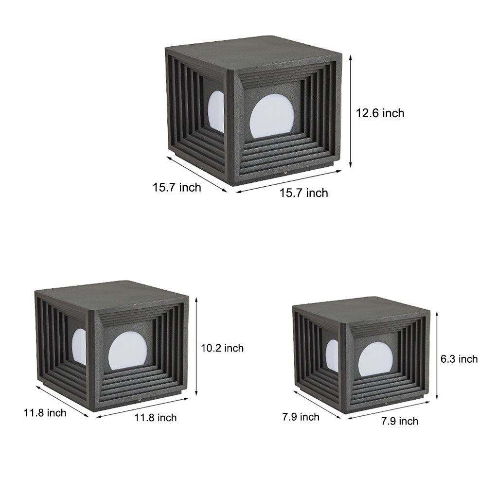 Modern Square Solar Fence Post Light — Stainless Steel & Acrylic, LED 3000K, Waterproof