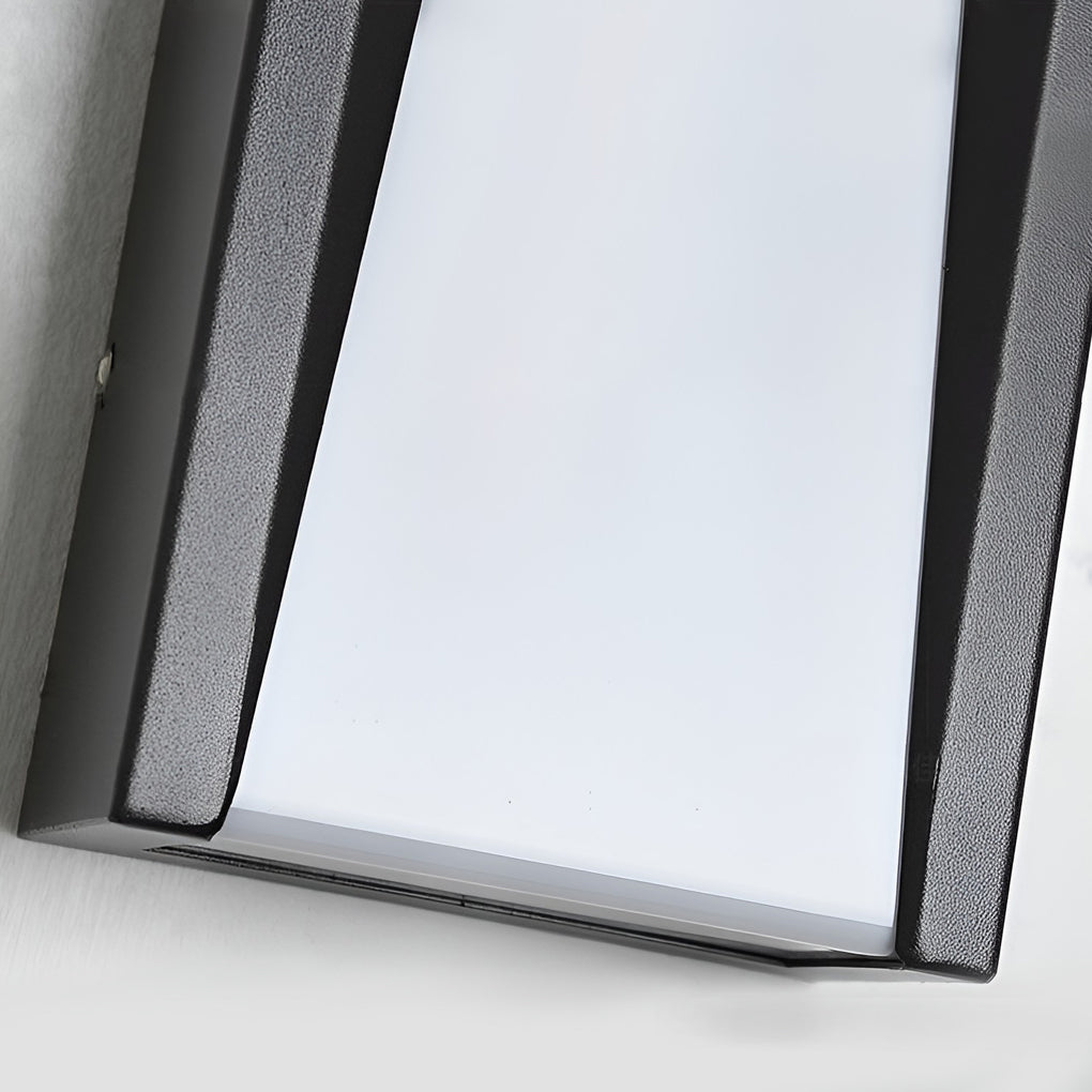 Modern Rectangular Outdoor Wall Sconce — Stainless Steel & Acrylic, 20W LED, 3200K, Hardwired, IP Weatherproof
