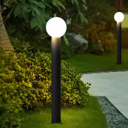 Round Ball LED Bollard Path Light — Black Stainless Steel, 3W/5W, 3000K Warm White, IP54 Weatherproof, 10" or 31.5" Height