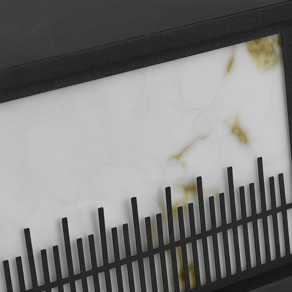 Black Retro Square Solar Fence Post Lights with 3-Step Dimming and Waterproof Design