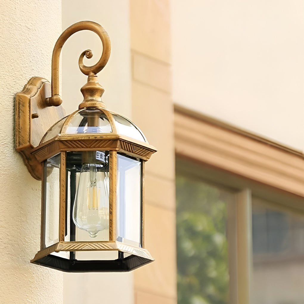 Vintage Double-Layer Glass Outdoor Wall Sconce — Die-Cast Aluminum, E27, IP-Rated Weatherproof
