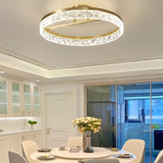 Minimalist Round LED Semi-Flush Mount — Copper, Gold Finish, 60W, 3000K/4500K/6000K, 20" Diameter