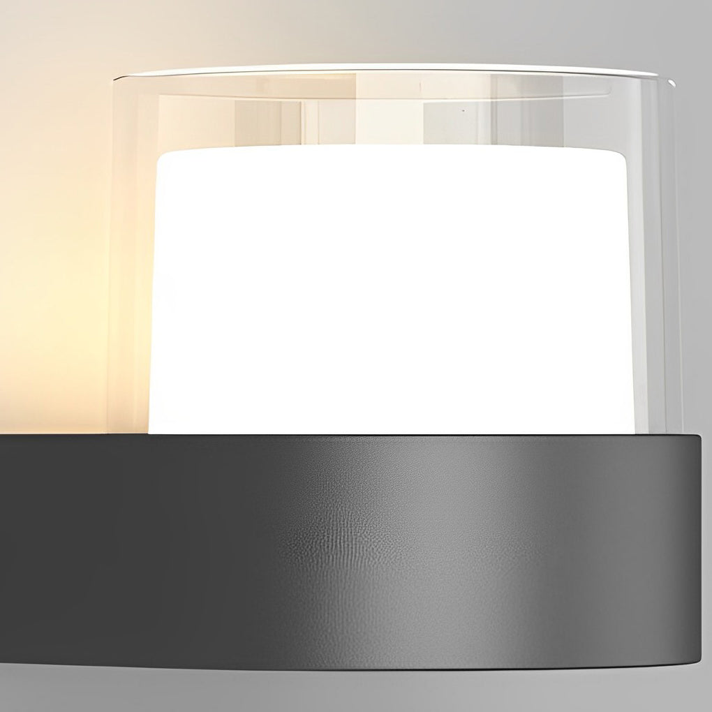 Minimalist Solar Outdoor Wall Sconce — Black Iron, LED Weatherproof, Square or Round