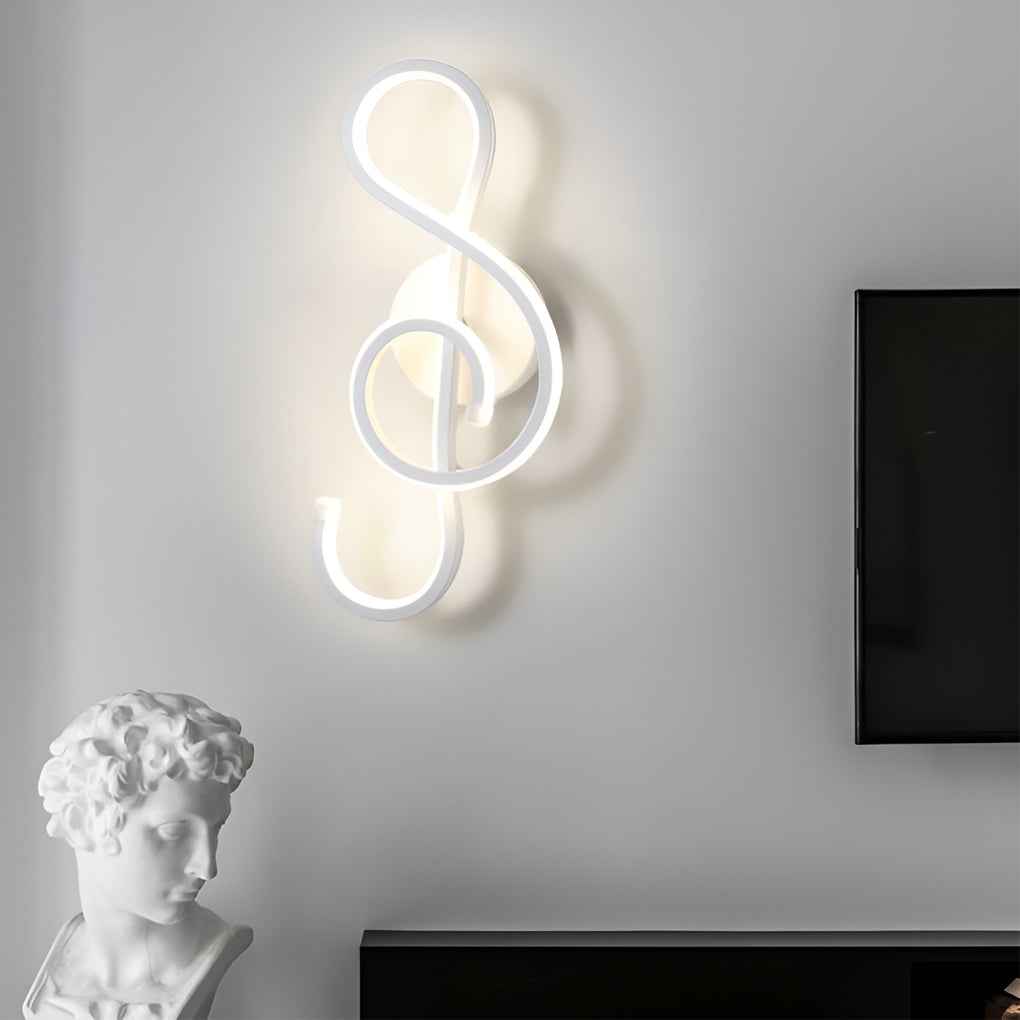 Musical Note LED Wall Sconce — Aluminum, Electroplated, Warm White / Daylight, 6.7" × 14.2"