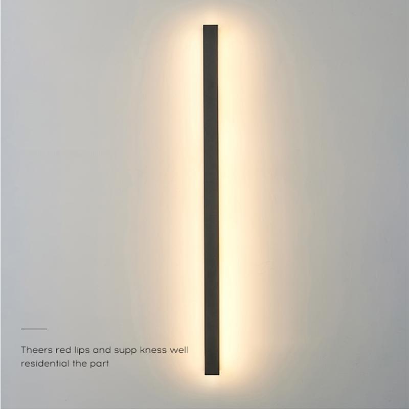 Linear Outdoor Wall Sconce — Black Metal, LED, IP65 Weatherproof, 20W–40W, Warm White 3200K
