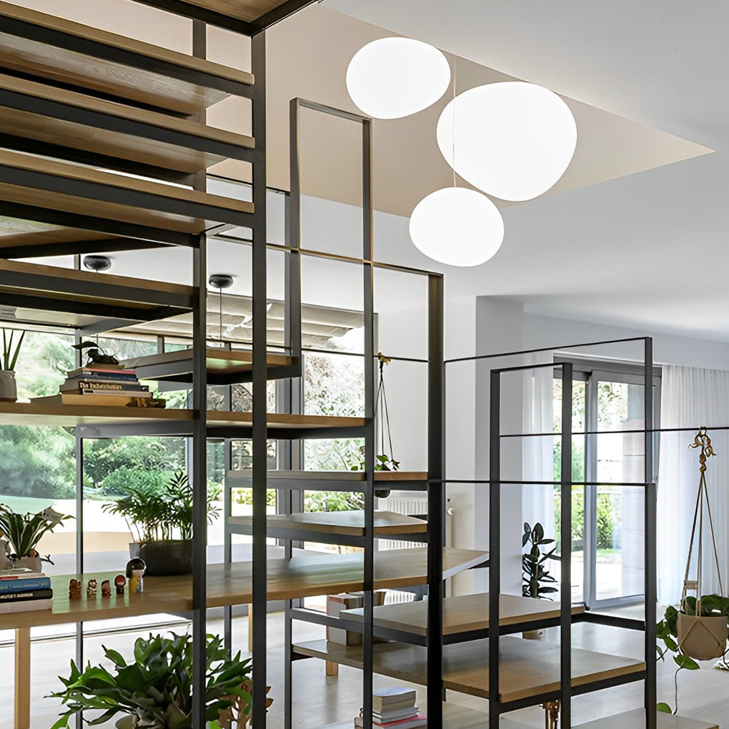 Modern Round PE Pendant Light — White, LED Warm White 3000K, 1-Light, Available in 9", 13" & 18"